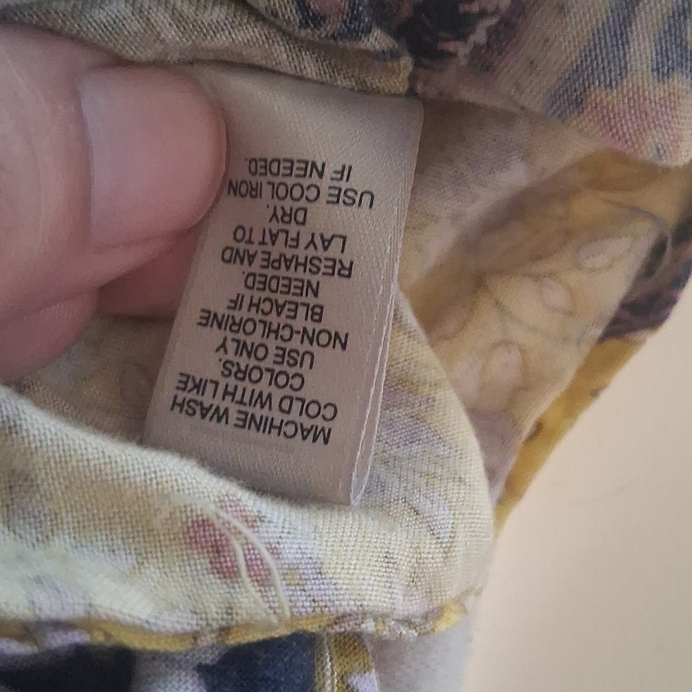 Bohemian Floral Patchwork Blouse – Yellow & Blue, Cato 22W/24W - Picture 5 of 6